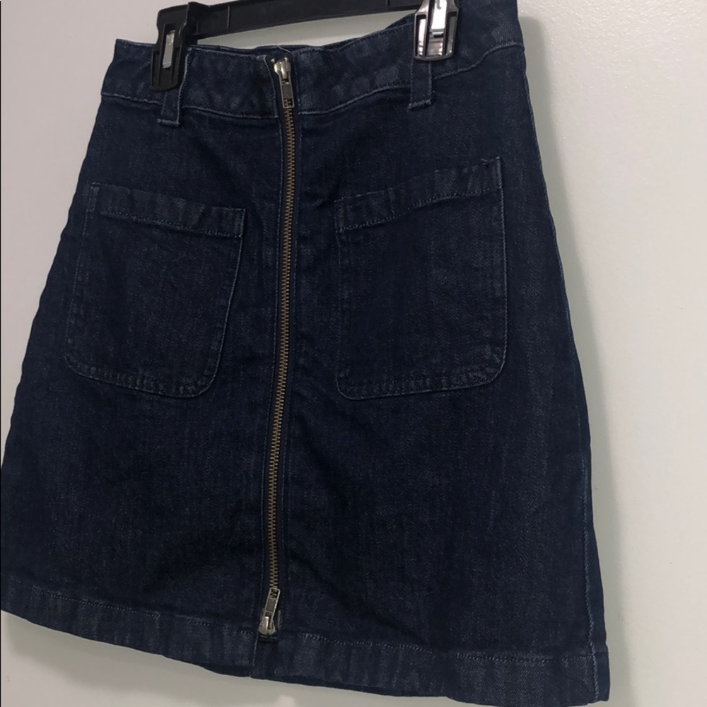 MADEWELL zip front detail denim skirt